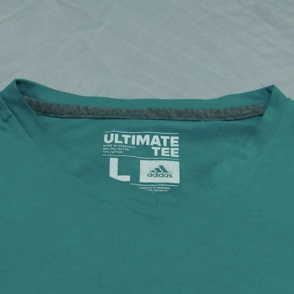 Adidas Climalite Short Sleeve T-Shirt Women's Large Green Gym Running Sports - Picture 3 of 6